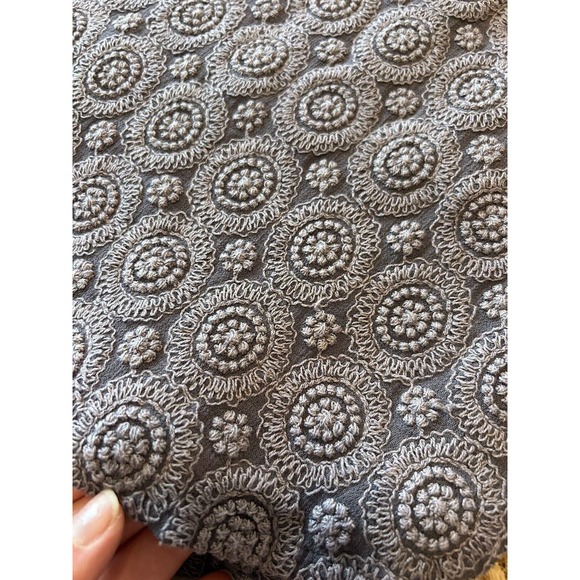 Sundance Blue Gray Embroidered Sequin Long Sleeve Tunic Shirt Sz M - Picture 3 of 8